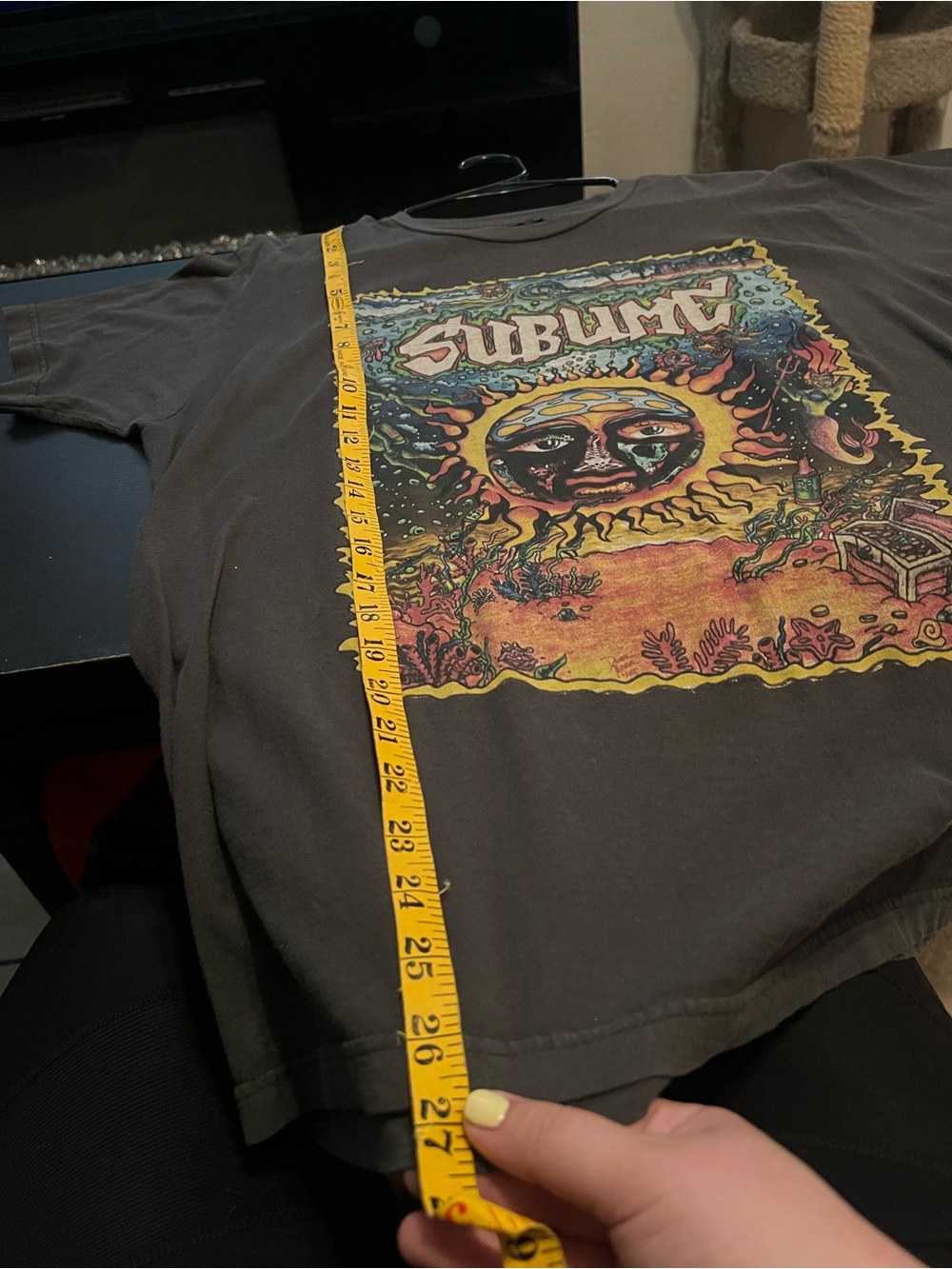 Sublime Graphic Band Tee - Black with Multicolor Sun Design - Picture 3 of 6